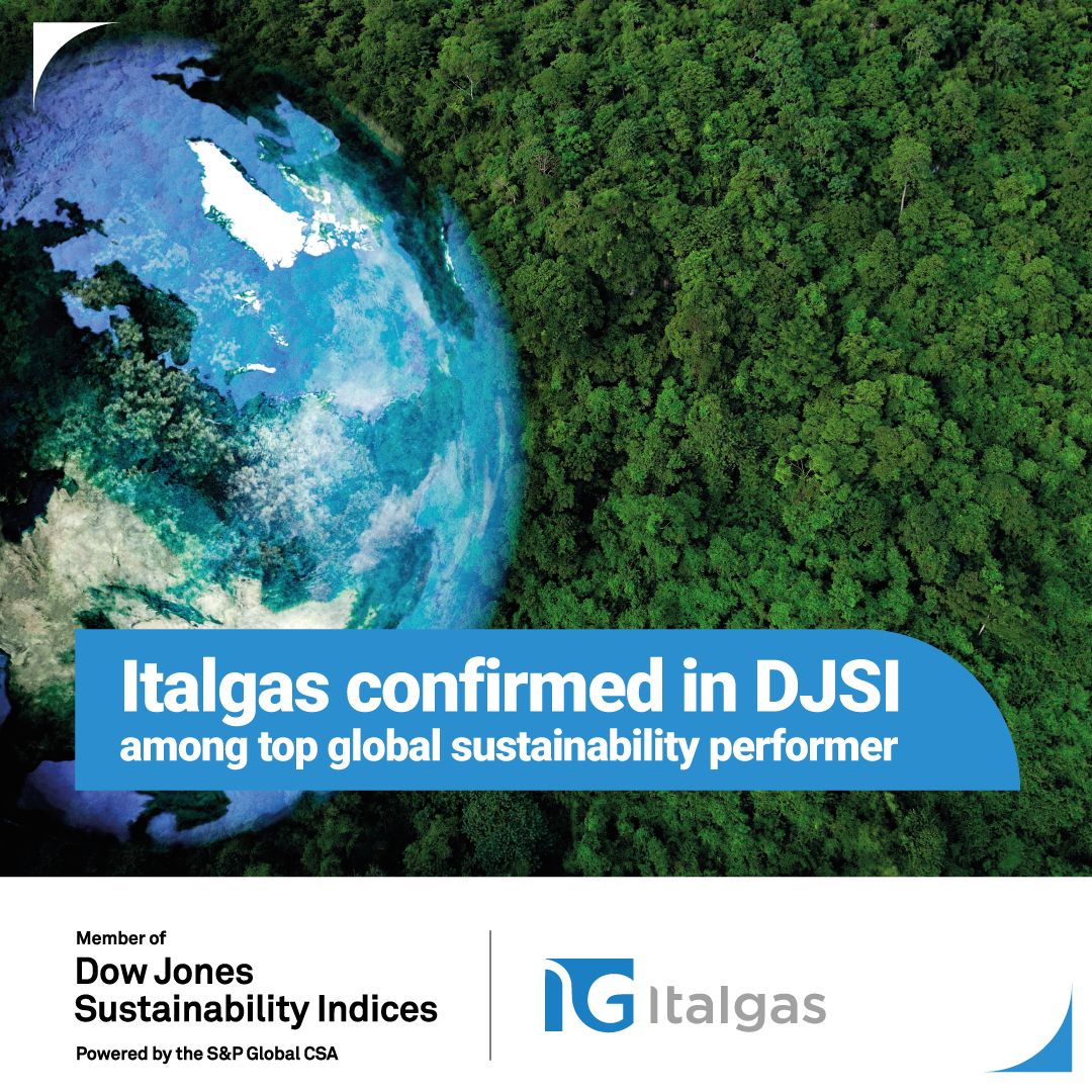 Italgas among the excellences of Dow Jones Sustainability Index Europe and Dow Jones Sustainability Index World: first among Gas Utilities