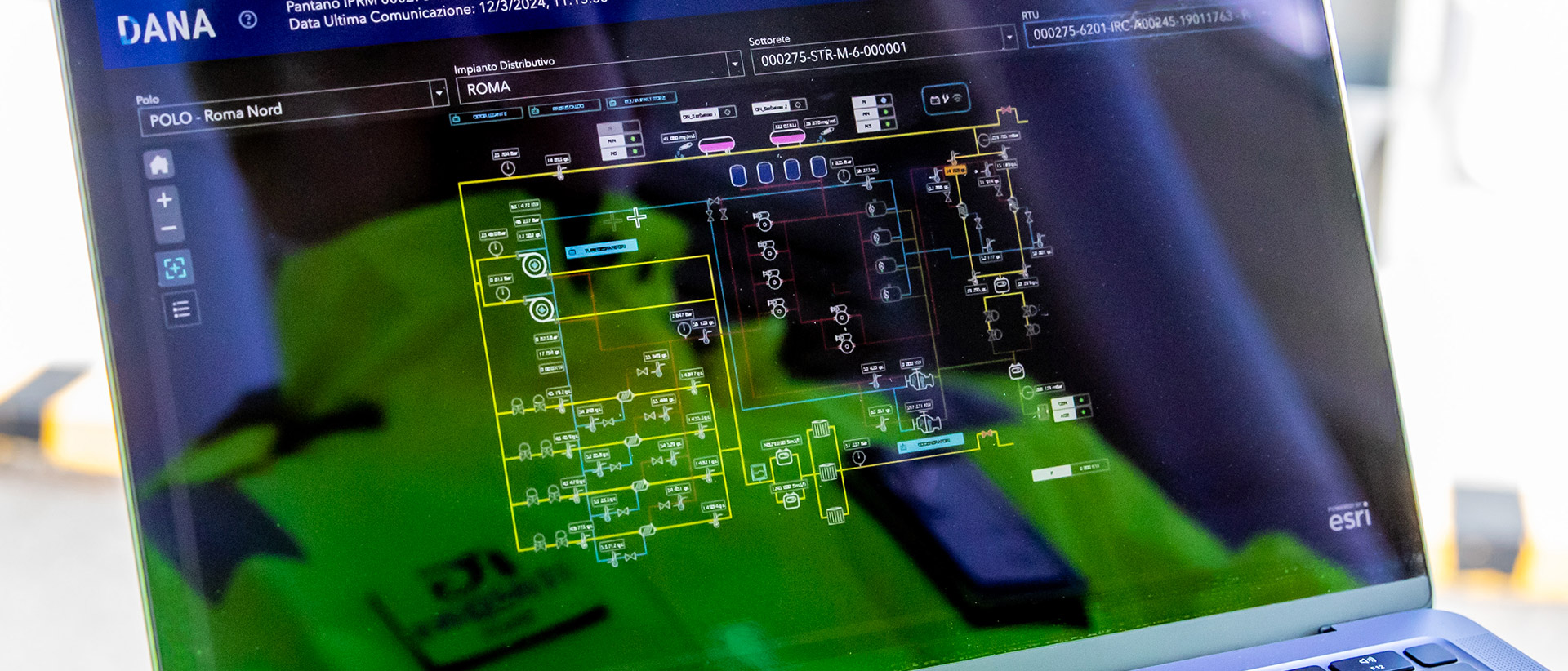 Computer in cui vengono mostrati impianti italgas
