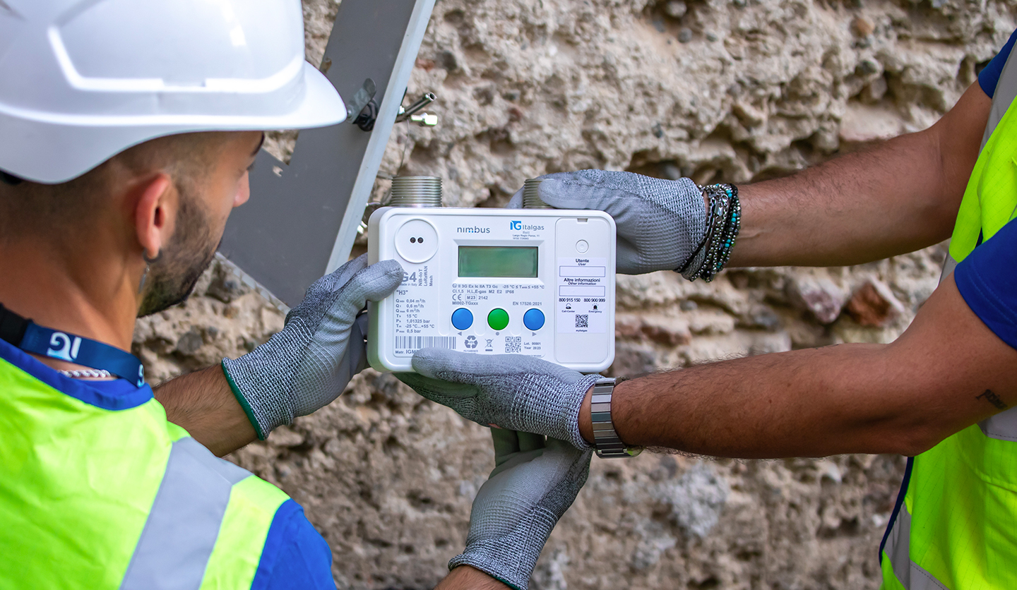 Nimbus gas meter by Italgas for green gas management, with advanced technologies