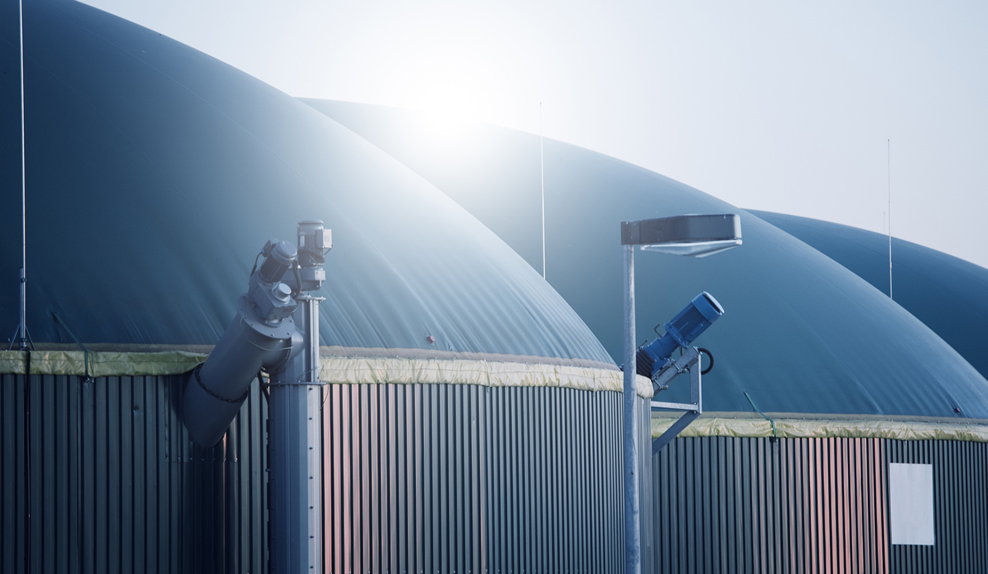 Italgas biomethane plant for renewable energy and CO2 reduction, aimed at integration into the distribution network.